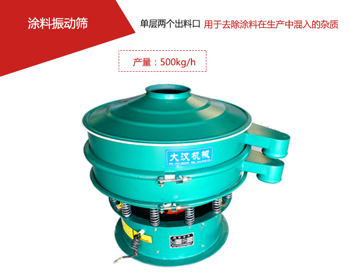 涂料屬于普通不易發(fā)生反應(yīng)的物料，所以涂料振動篩采用的是碳鋼材質(zhì)。